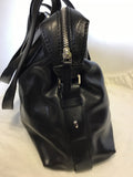 FRANCESCO BIASIA BLACK SPLIT LEATHER SHOULDER BAG
