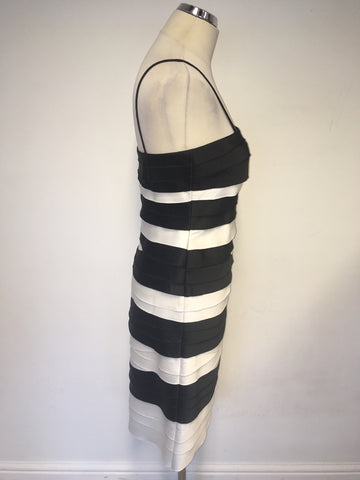 PHASE EIGHT BLACK & WHITE PLEATED SPECIAL OCCASION DRESS SIZE 12