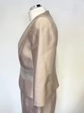 BRAND NEW HOBBS CHAMPAGNE LACE TRIM PENCIL DRESS & FITTED JACKET SUIT SIZE 10