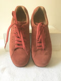 CAMPER RED SUEDE PELOTAS LACE UP SNEAKER SHOES SIZE 3.5/36