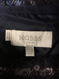 HOBBS DARK BROWN,MUSTARD & BLUE CHECK WOOL & MOHAIR BLEND SKIRT SIZE 8