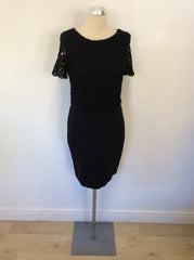 BRAND NEW PHASE EIGHT BLACK BROIDERY ANGLAISE TOP PENCIL DRESS SIZE 10