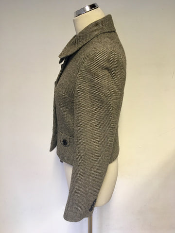 HOBBS BROWN FLECK WOOL BLEND JACKET & SKIRT SUIT SIZE 12