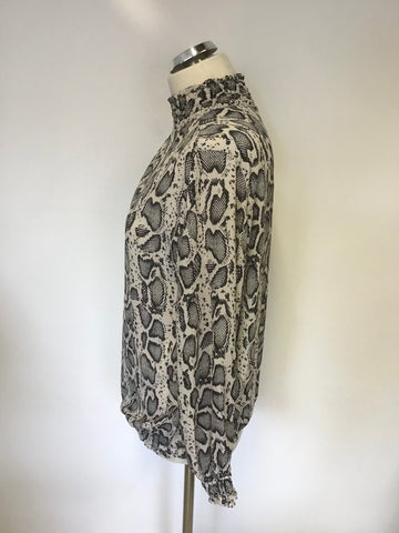 BRAND NEW MODA BLACK & CREAM SNAKESKIN PRINT TOP ONE SIZE FIT UK 14/16