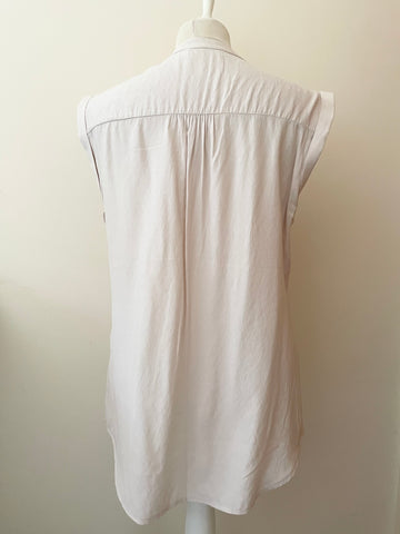 MINT VELVET PUTTY BUTTON FRONT SLEEVELESS TOP SIZE 14