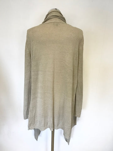 PHASE EIGHT OATMEAL LINEN BLEND CARDIGAN SIZE 16