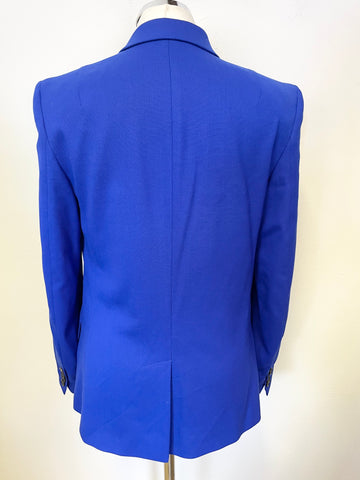 PAUL SMITH ROYAL BLUE 100% WOOL TAPERED LEG TROUSER SUIT SIZE 42 UK 10