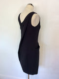 PRADA BLACK SLEEVELESS COTTON DRESS WITH REAR PLEAT DETAIL SIZE 38 UK 6 FIT UK 8/10