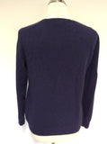 MARKS & SPENCER DARK BLUE CASHMERE JUMPER SIZE 14