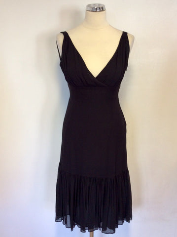 TED BAKER BLACK SILK SPECIAL OCCASION DRESS SIZE 1 UK 8/10