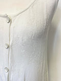 CREA CONCEPT OFF WHITE FINE OPEN KNIT SLEEVELESS LONG CARDIGAN SIZE 36 UK 10