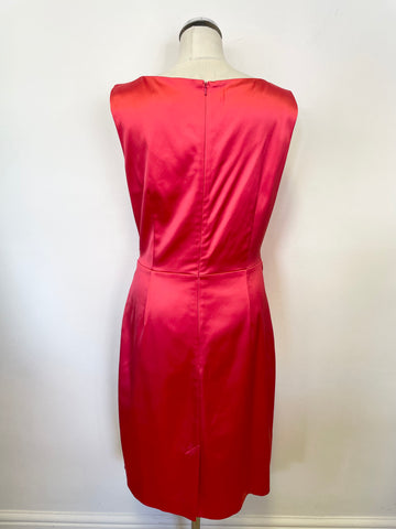 DAMSEL IN A DRESS RED SATIN DRAPED SPECIAL OCCASION/ COCKTAIL PENCIL DRESS SIZE 14