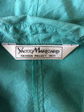 YACCO MARICARD GREEN SILK DUSTER COAT SIZE 2XL