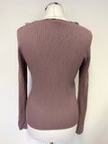 OUI MOMENTS MAUVE SEQUIN & FRILLED LONG SLEEVED CARDIGAN SIZE 12