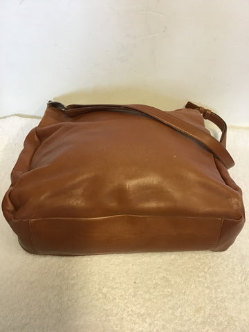 LUIS ESTEVE CHESTNUT BROWN LEATHER SHOULDER BAG