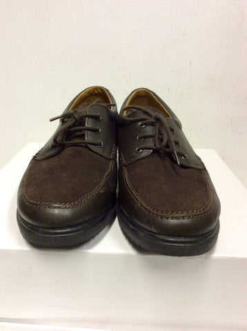 ROHDE BROWN LEATHER & SUEDE LACE UP LOAFERS SIZE 6/39