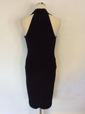 FRANK LYMAN BLACK PLEATED FRONT SLEEVELESS DRESS SIZE 12