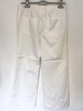 BRAND NEW THOMAS BURBERRY WHITE COTTON BOOTCUT TROUSERS SIZE 38 UK 10