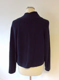 REISS NAVY BLUE KIRT SHORT MILANO STITCH CROPPED JACKET/ CARDIGAN SIZE XS