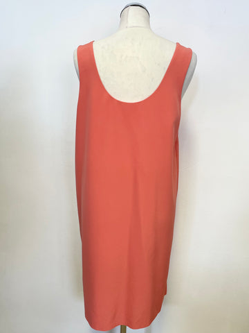 & OTHER STORIES CORAL SLEEVELESS SHIFT DRESS SIZE 42 UK 14