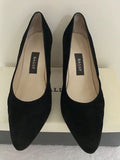 BALLY BLACK SUEDE HEELED COURT SHOES SIZE 4.5/37.5