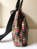 ORLA KIERLY BROWN & MULTI COLOURED PRINT CROSS BODY/ SHOULDER BAG