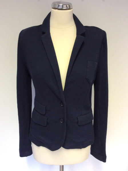 WHISTLES DARK BLUE COTTON JACKET SIZE 10