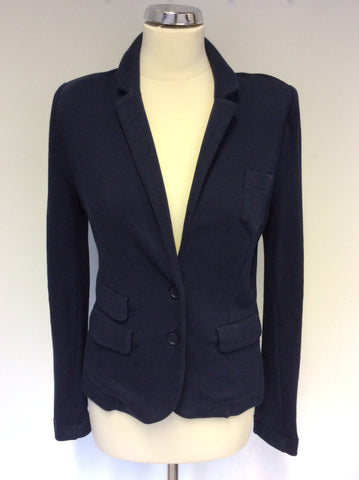 WHISTLES DARK BLUE COTTON JACKET SIZE 10
