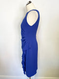 COAST ROYAL BLUE SLEEVELESS FRILL TRIM SPECIAL OCCASION PENCIL DRESS SIZE 12
