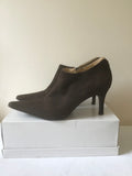 UNBRANDED BROWN SUEDE BOOTIE HEELS SIZE 6/39