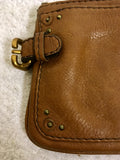 CHLOE TAN BROWN LEATHER POCHETTE/ CLUTCH BAG
