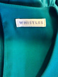 WHISTLES GREEN TIERED SCALLOPED EDGE DRESS SIZE 12