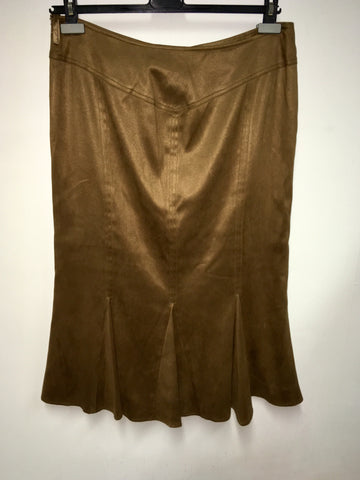 BRAND NEW COUNTRY CASUALS SEPIA BROWN CALF LENGTH SKIRT SIZE 14