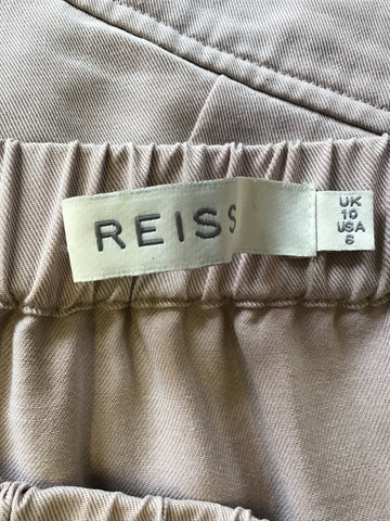 REISS NIKKI BEIGE STRAPLESS SHORTS PLAYSUIT SIZE 10