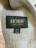 HOBBS PALE BLUE TWEED FITTED JACKET & FLUTED SKIRT SUIT SIZE 10/12
