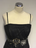 BRAND NEW MONSOON GREY NET OVERLAY EMBELLISHED STRAPPY/ STRAPLESS DRESS SIZE 14