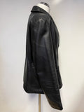 UNBRANDED BLACK LEATHER V NECKLINE JACKET SIZE 20