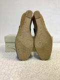 BRAND NEW TONI PONS BLUE LEATHER WEDGE HEEL SANDALS SIZE 4/37