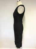 JAEGER BLACK LACE SLEEVELESS PENCIL DRESS SIZE 8