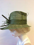 BETH MORGAN DARK FOREST GREEN FLOWER TRIM FORMAL HAT