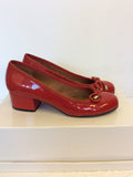MODA IN PELLE RED PATENT BOW TRIM HEELS SIZE 3.5/36