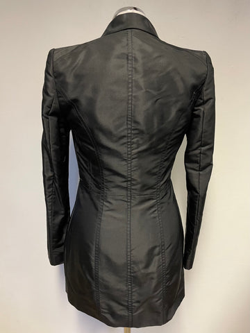 AMANDA WAKELEY BLACK 100% SILK FITTED EVENING / SPECIAL OCCASION JACKET SIZE 8