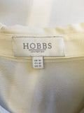 HOBBS INVITATION IVORY SILK & EMBROIDERED PART SHEER BLOUSE SIZE 14