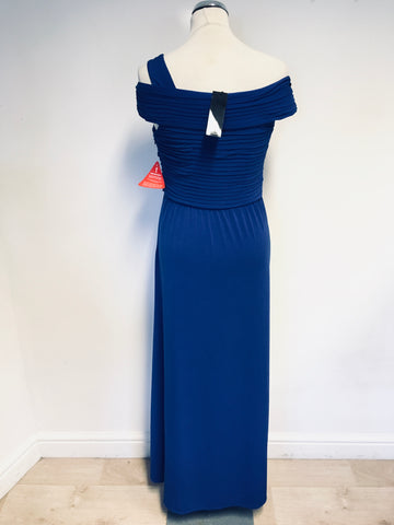 BRAND NEW HOLLY WILLOUGHBY ROYAL BLUE OFF SHOULDER LONG EVENING GOWN SIZE 12