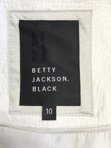 BRAND NEW BETTY JACKSON BLACK WHITE 3/4 SLEEVE COAT SIZE 10