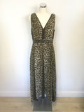 BRAND NEW ALL SAINTS MACELLO LEPPO SLEEVELESS LEOPARD PRINT MIDI DRESS SIZE 14