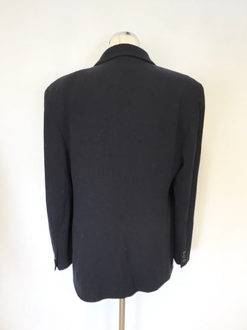 GIORGIO ARMANI NAVY BLUE DOUBLE BREASTED PURE NEW WOOL JACKET SIZE 14