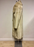 PER UNA CREAM FAUX FUR KNEE LENGTH COAT SIZE M