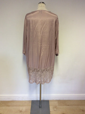 THE MASAI CLOTHING COMPANY BLUSH LACE TRIM SHIFT DRESS SIZE M