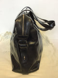 FRANCESCO BIASIA BLACK SPLIT LEATHER SHOULDER BAG